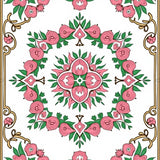 Vintage Floral Medallion Tapestry Heritage Artisan Crafted (Pink)