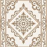 Elegant Scrollwork Damask Trellis Lattice Botanical Farmhouse (Ivory) - ODIKA