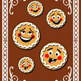 Jolly Baked Cookie Family Winter Celebration Floor Protection(Brown)