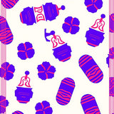 Arcade Revival with Interlocking Retro Shapes and Pixel Inspired Motifs(Purple)