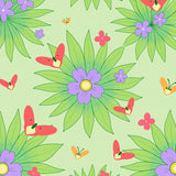 Meadow Blossom Medley Featuring Whimsical Illustrations (Green)