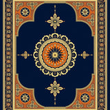 Inspired Medallion with Ornate Central Focal Points(Blue)