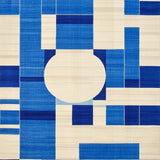 Geometric Blue Beige Area for(Blue)