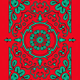 Enchanted Forest Medallion Plush Decorative Accent(Red)