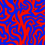 Abstract Flame Motif Featuring Dynamic Twisting Lines and Vibrant Contrast (Red) - ODIKA