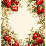 Strawberry Kitchen Entry Rug(White)