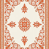 Artisan Crafted Floral Swirl Transitional Elegant(Orange)
