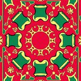 Ornamental Semi Circle With Layered Bell Silhouettes And Sparkling Highlights(Red)