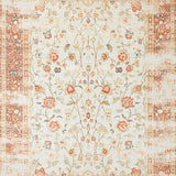 Antique Inspired Gentle Floral Motif Area(Beige)