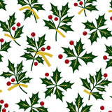 Festive Holly Berry Wreath Decorative Area Christmas Holiday(Green)
