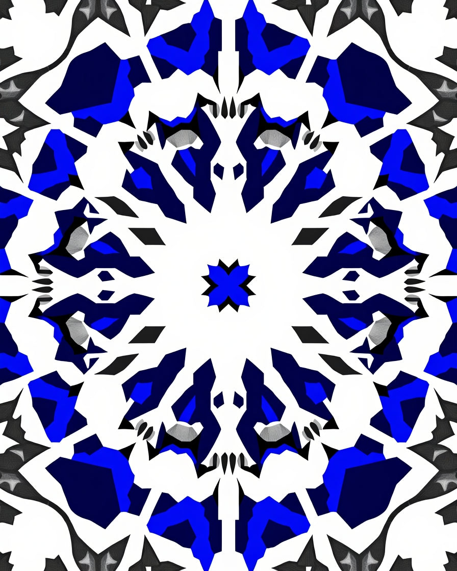 Dazzling Mosaic Prism Jewel Radiant Kaleidoscope Spectacular (White) - ODIKA