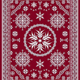 Festive Snowflake Medallion with Intricate Crystal Motifs(Red)