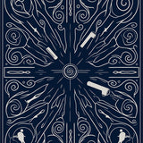 Galactic Spiral Floor featuring Astronomical Observatory Motifs (Black)