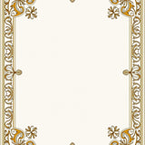 Victorian Medallion Revival with Ornate Vinework and Fleur Motifs(Gold)