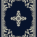 Vintage Damask Scrollwork Design with Elegant Swirl Accent (Blue) - ODIKA