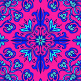 Mystic Garden with Interlocking Floral Tapestry and Whimsical Swirls (Pink)