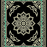 Medallion with Intricate Boho Paisley Motifs (Black)