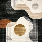 Barista Collection Abstract Swirl Area for Modern Interior Decor(Gray)