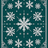 Enchanted Snowflake Tapestry Holiday Festive Magical Wonderland(Blue)