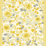 Cream Scallop Abstract Floral Area Whimsical Style(Yellow)