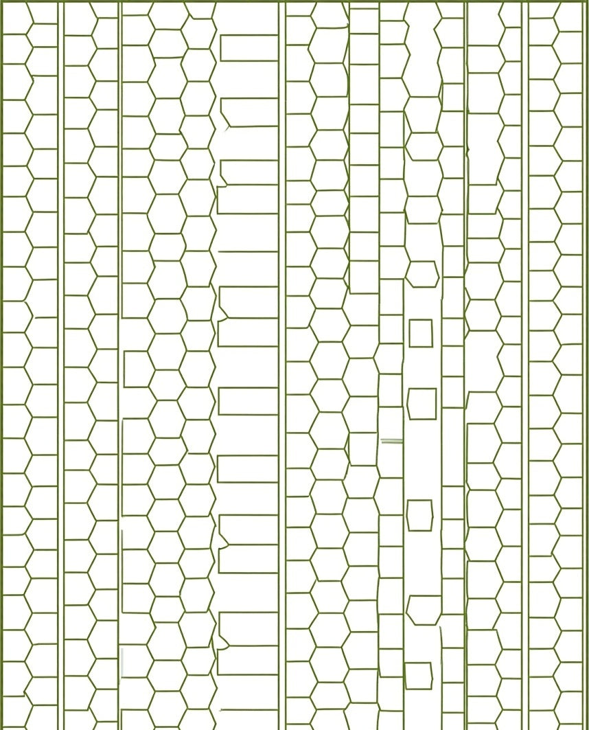 Modern Hexagonal Honeycomb Design Floor with Angular (Green) - ODIKA