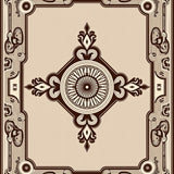 Plush Octagonal Medallion Contemporary Pile(Beige)