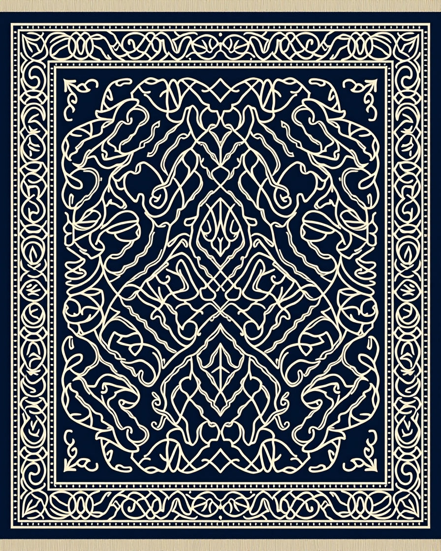 Elegant Scroll Lattice (Blue) - ODIKA