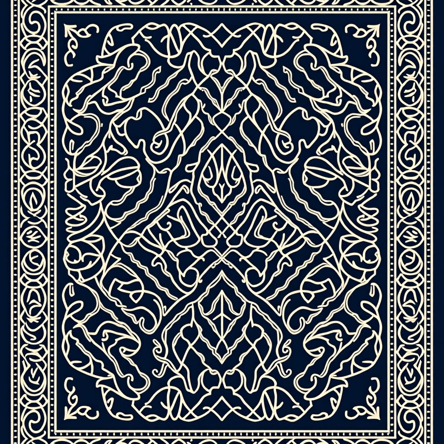 Elegant Scroll Lattice (Blue) - ODIKA