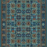 Boho Vintage with Deep Blue and Brown Accents(Blue)