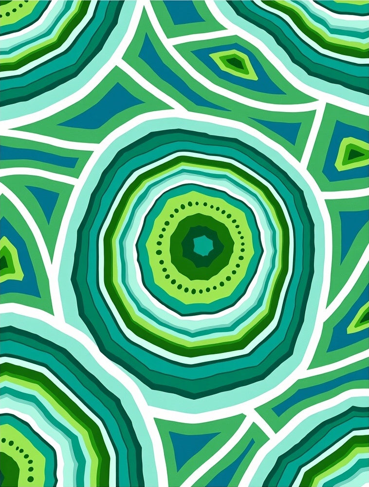 Crystal Agate Slice Vibrant Mineral Decorative Art (Green) - ODIKA