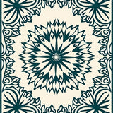 Sunburst Motif with Interlocking Petal Details and Subtle Vine Accents (Ivory) - ODIKA