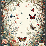 Modern Medley with Whimsical Floral and Insect Motifs(Ivory)