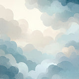 Dreamscape Collection Round Abstract Cloud in Serene Blue Beige(Beige)
