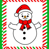 Winter Wonderland Snowman Design with Cane Border Accent(Green)