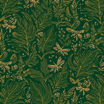 Dark Garden Moth and Fern with Mystical Botanical Motifs (Green) - ODIKA