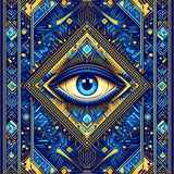 Modern Vibrant Evil Eye Design(Blue)