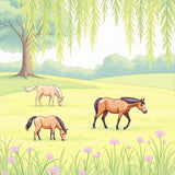 Equestrian Meadow Decorative Accent(Green)