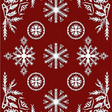 Frosty Winter Wonderland Floor with Cascading Ice Crystal Motifs(Red)