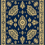 Oriental Paisley Medallion Non Slip Vintage Boho Design (Blue) - ODIKA