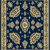 Oriental Paisley Medallion Non Slip Vintage Boho Design (Blue) - ODIKA