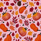 Autumnal Splendor Gourd Leaf Tapestry Celebration(Pink)