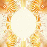 Eclectic Boho Area with Radiant Sunburst Design and Gentle Beige Gradients(Yellow)