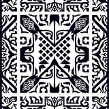 Classic Checkerboard Revival with Vintage Lattice Accent Motif (Black)