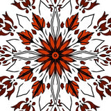 Intricate Motif with Symmetrical Floral Arrangements (Brown)