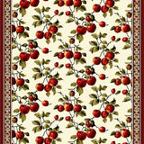 Farmhouse Apple Motif Area Non Slip Mat Machine(Beige)