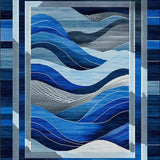Intricate Geometric Wave Area with Modern Abstract Design(Blue)