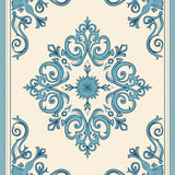 Vintage Distressed Damask with Scrollwork Details (Beige)