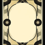 Athens Art Deco Area Geometric Border Black And Beige Tone(Beige)