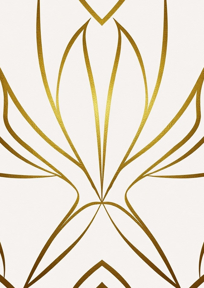Contemporary Abstract Overlapping Stripe Art Inspired (Gold) - ODIKA
