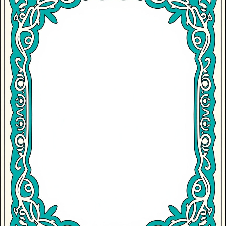 Elegant Bordered Medallion Transitional Contemporary Decorative (Blue) - ODIKA